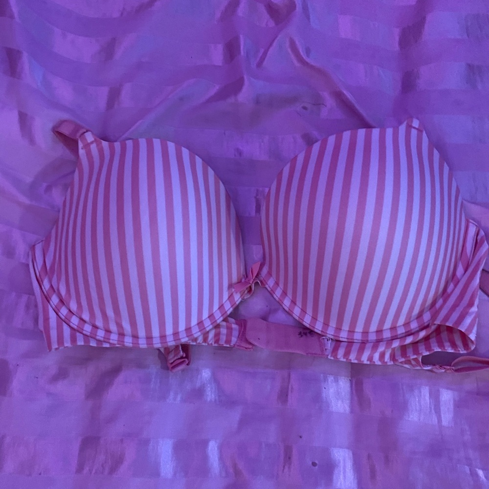 Pink striped VS bra!